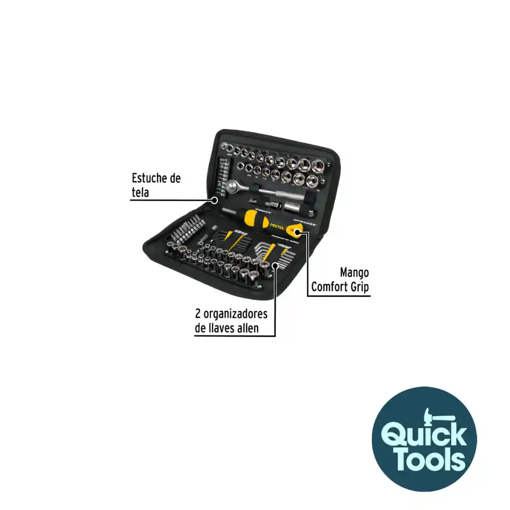 Juego 85 Herramientas 1/4 Y 3/8 Mecanico Set-85 Pretul 22984