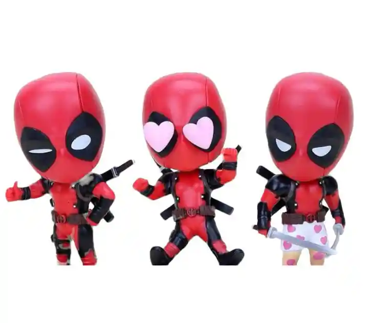 Set X3 Piezas Figuras Coleccionables Deadpool Por Marvel