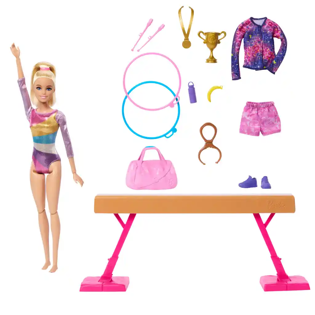 Muñeca Barbie Profesiones Gimnasta Cabello Rubio