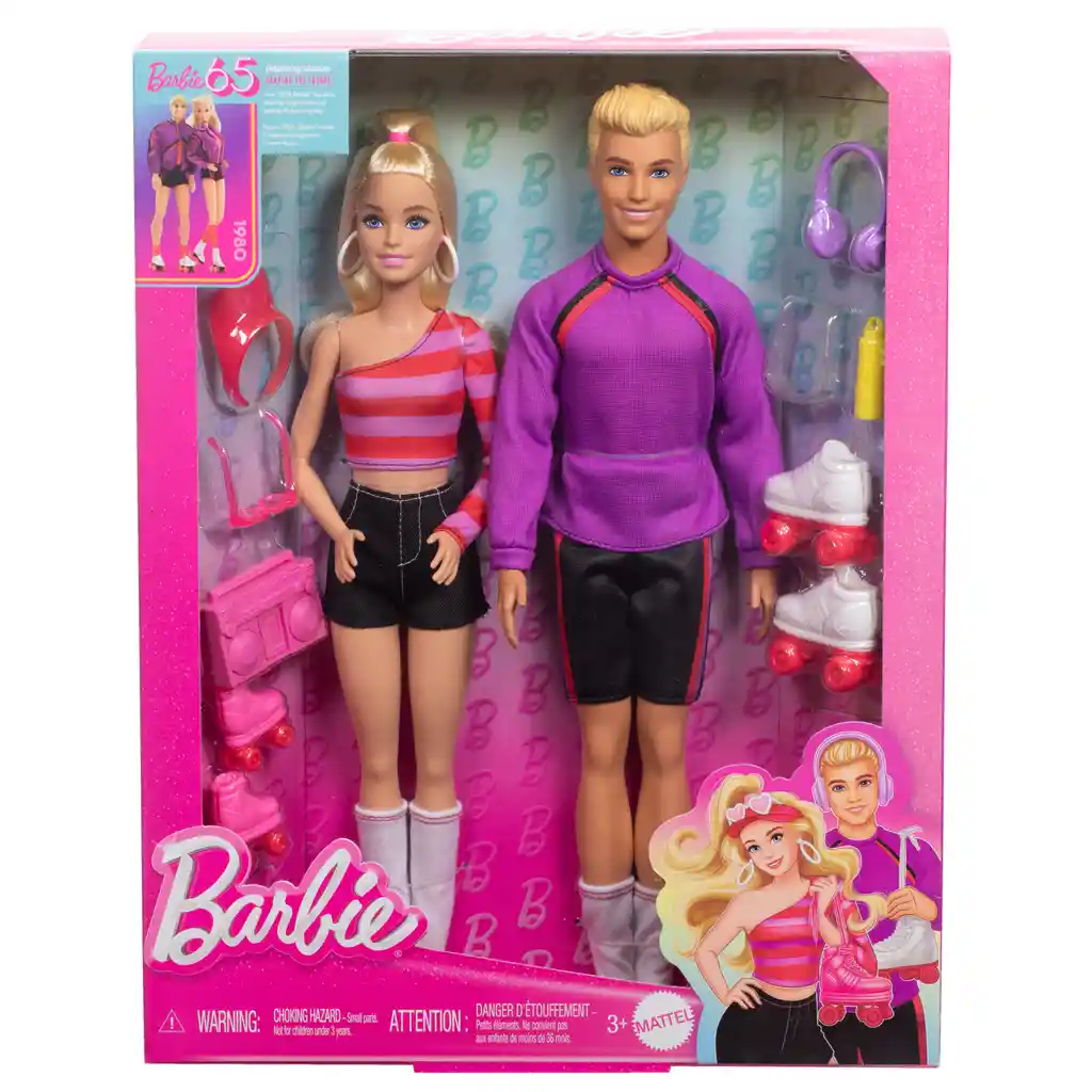 Muñeca Barbie Y Ken En Patines Fashionistas 65 Aniversario