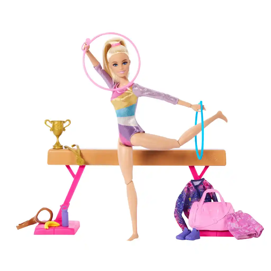 Muñeca Barbie Profesiones Gimnasta Cabello Rubio