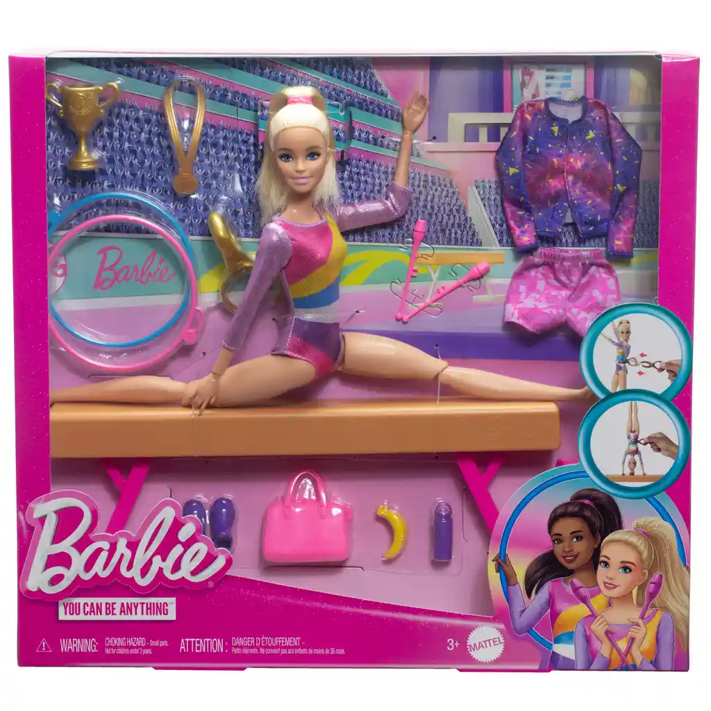 Muñeca Barbie Profesiones Gimnasta Cabello Rubio