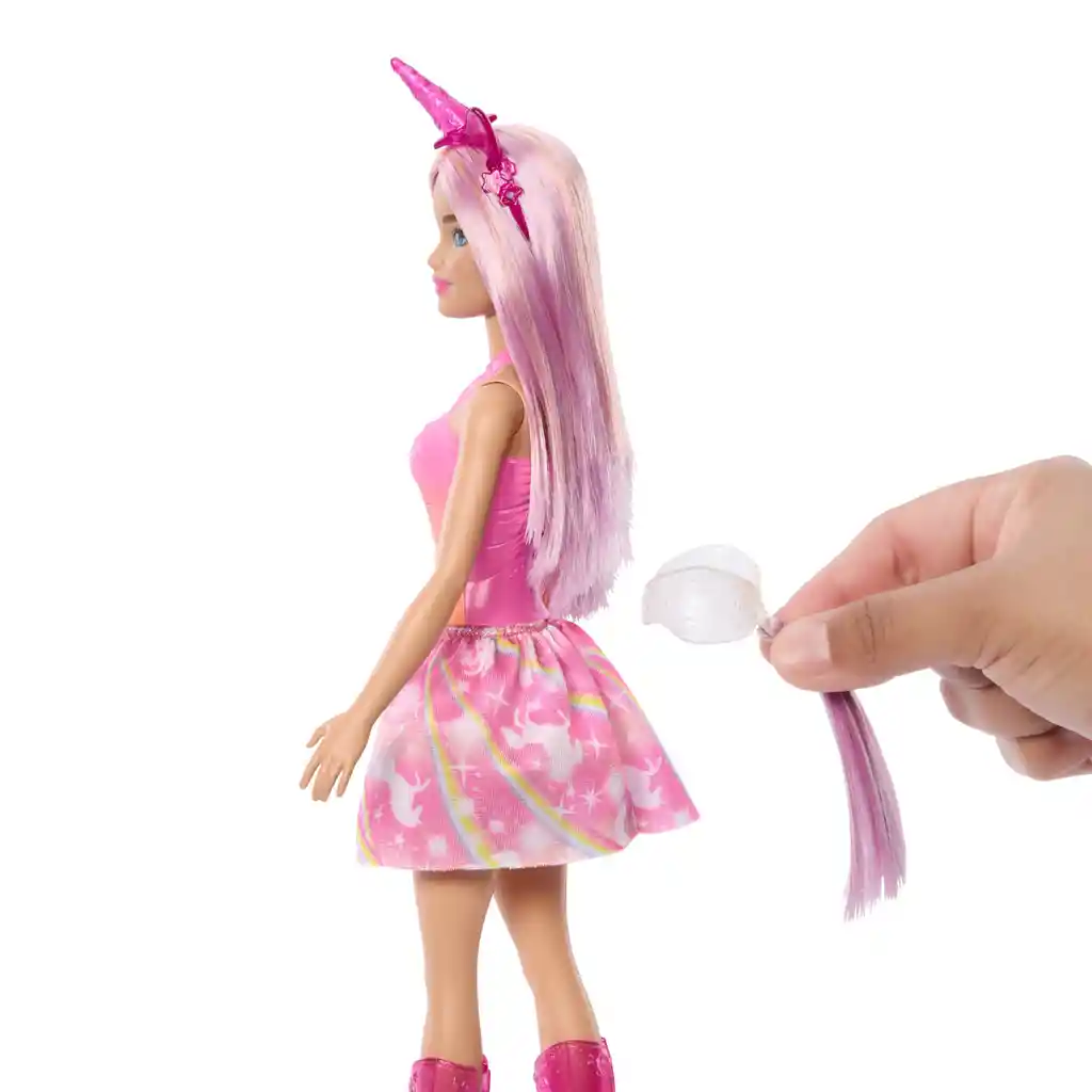 Muñeca Barbie Fantasía Unicornio Falda De Ensueño Rosa