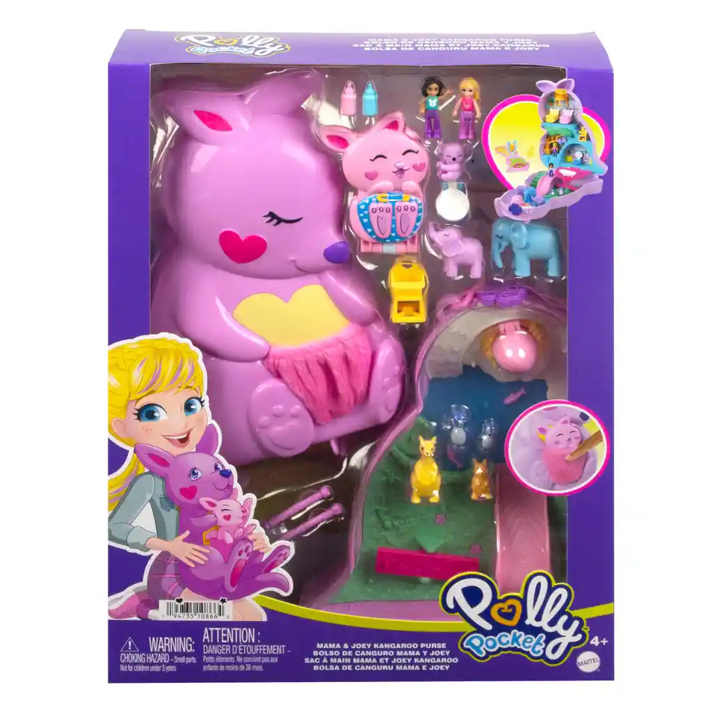 Muñeca Polly Pocket Compacto De Bolsa De Canguro