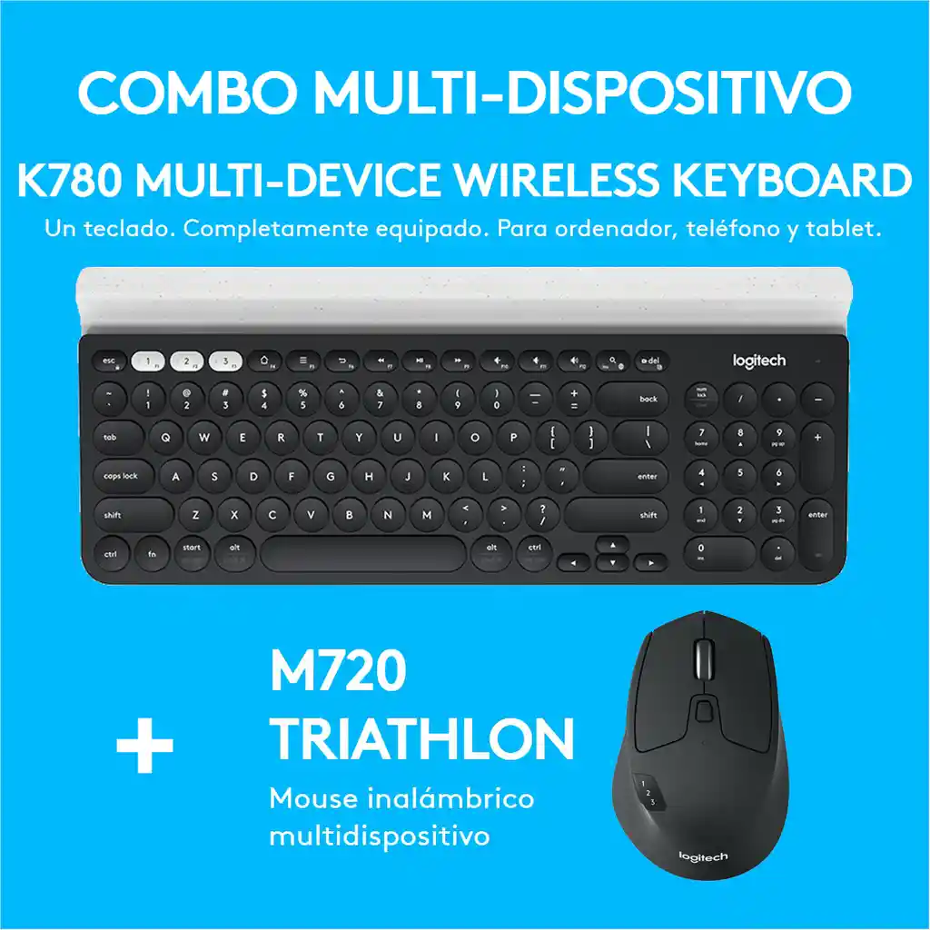Combo Multi-device Flow Logitech Teclado K780 + Mouse M720