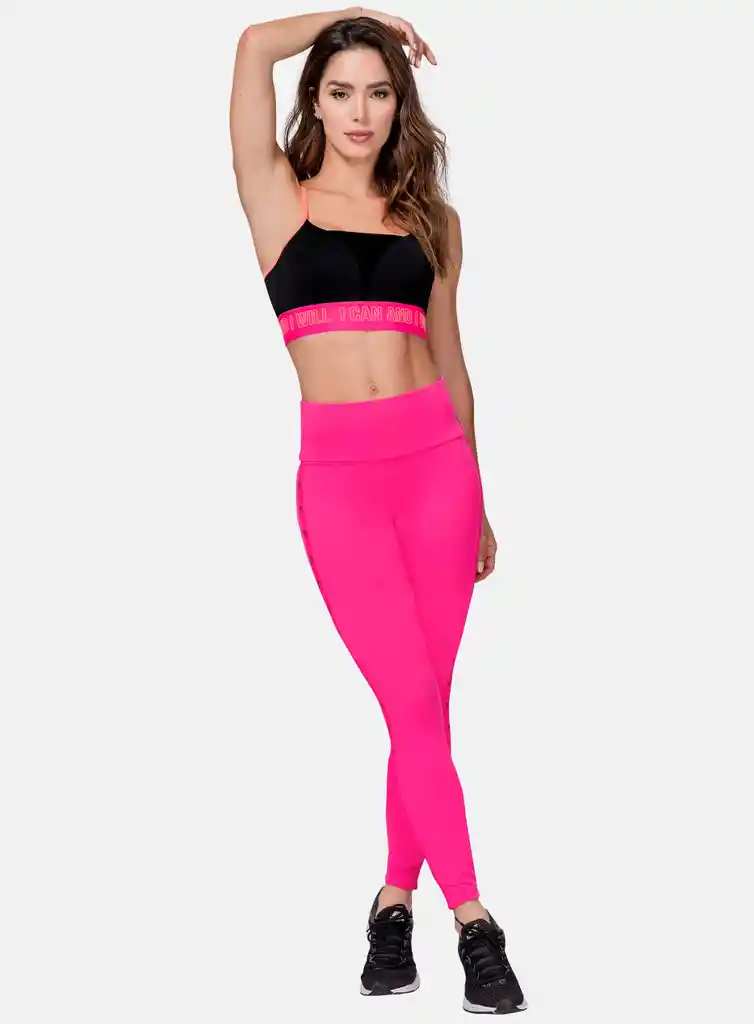 Leggins Deportivo Mujer Tela Supplex Con Elástico Expuesto Estampado Talla Única