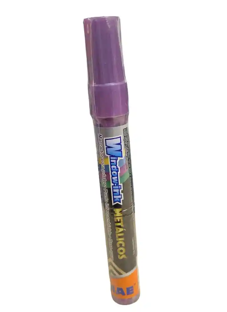 Marcador Window Ink Metalico Morado Punta Intercambiable Base Agua 8gr