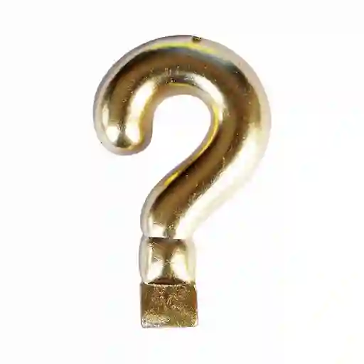 Vela Metalizada Signo De Interrogación Dorado