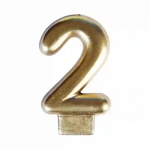 Vela Metalizada Numero 2 Dorado Sempertex
