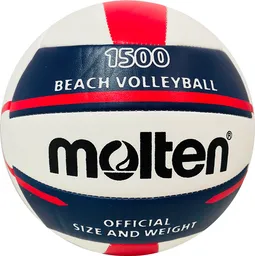 Balón De Voleibol Playa Molten Cosido A Maquina V5b1500 Wn/ Blanco-azul-rojo
