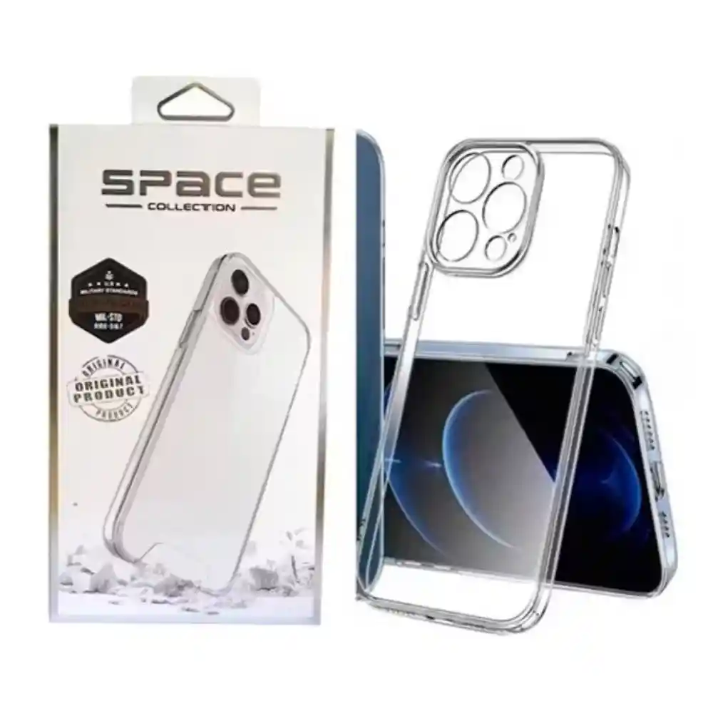 Estuche Transparente Space Para Iphone 15 Pro Max Con Proteccion Camara