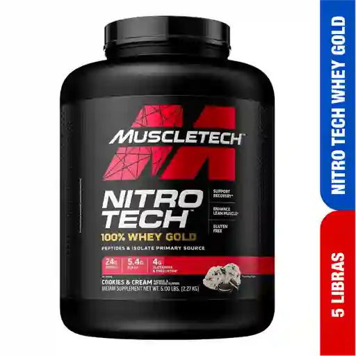 Nitrotech 100% Whey Gold 5 Libras Cookies And Cream - Muscletech