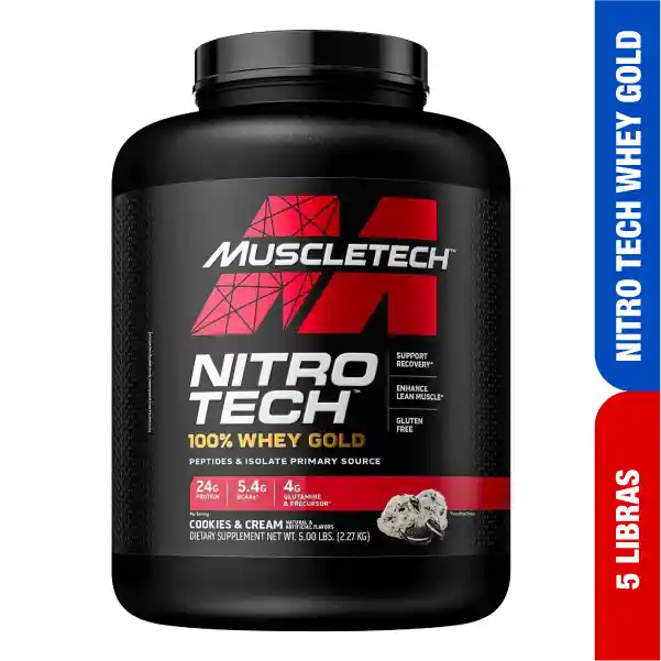 Nitrotech 100% Whey Gold 5 Libras Cookies And Cream - Muscletech