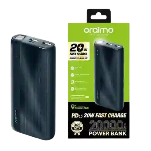Power Bank Oraimo Traveler 4 Pro 20.000mah 18w Fast Charge - Negra