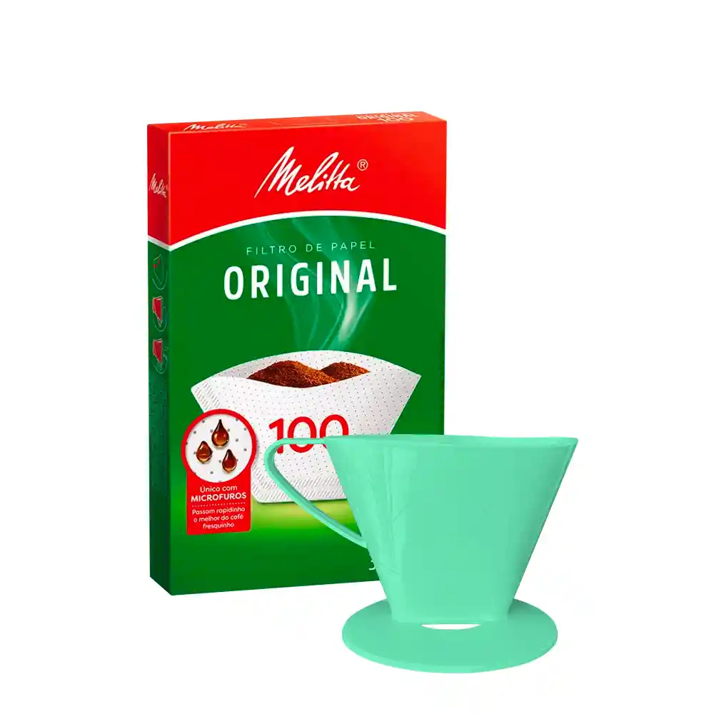 Portafiltro Melitta Verde (tamaño #100) Con 30 Filtros