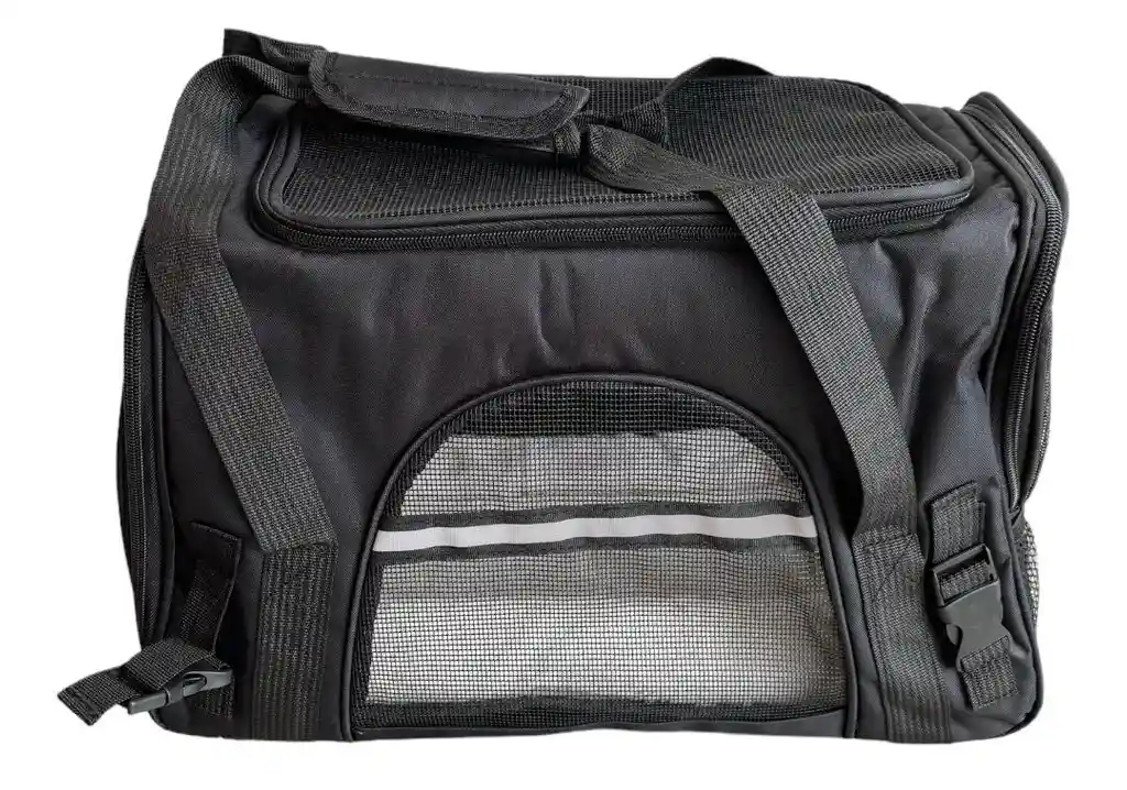 Bolso Transportador Para Mascotas Premium Negro Mediano