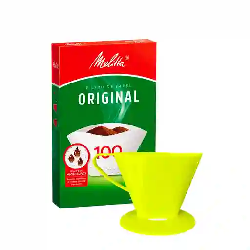 Portafiltro Melitta Verde Lima (tamaño #100) Con 30 Filtros