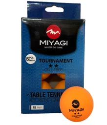 Bolas Para Ping Pong Miyagi 2 Estrellas X6 Unidades/ Naranjas