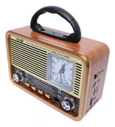 Radio Vintage Con Reloj Clásico Am Fm Bluetooth Recargable