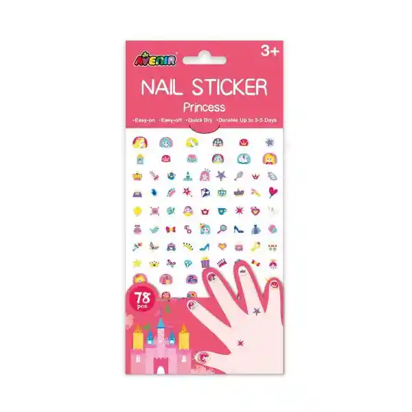 Set De Arte De Stickers Para Uñas Princesas Niños Niñas