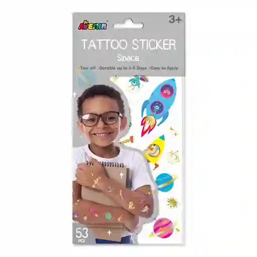 Set De Arte De Stickers Y Tattoos El Espacio Niños Niñas