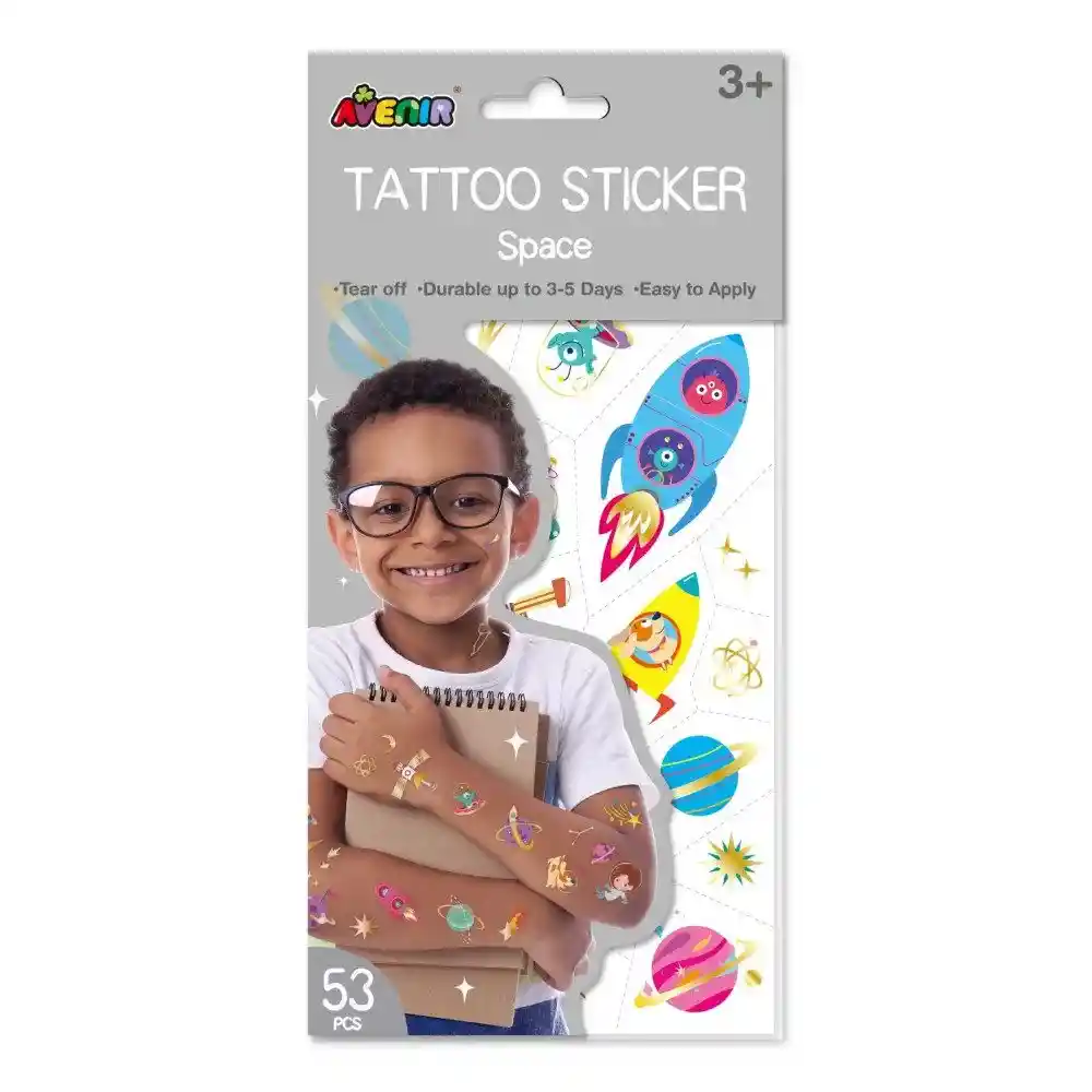 Set De Arte De Stickers Y Tattoos El Espacio Niños Niñas