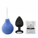 Kit Anal Enema Ducha Anal O Lavado Vaginal 89 Ml + Plug Anal De Silicona Con Joya Talla + Sachet Lubricante Anal Sen Intimo 7 Ml