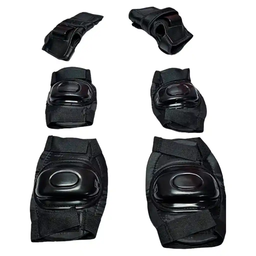 Kit Protección De Patinaje Niños Negro Patines Talla S Bolsa