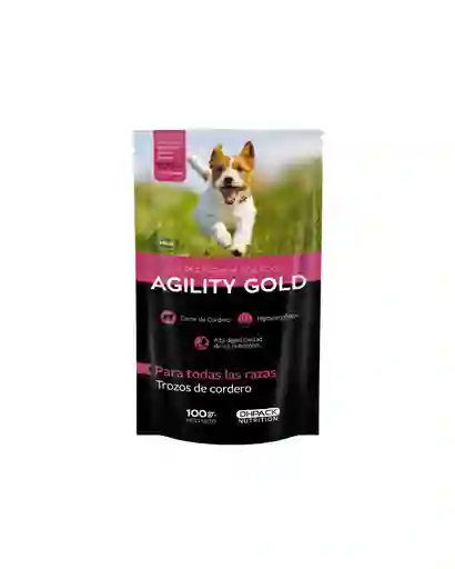 Agility Gold Alimento Para Perro Trozos De Cordero 100 Gramos