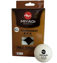 Bolas Para Ping Pong Miyagi 3 Estrellas Tt-9903 X6 Unidades/ Blancas