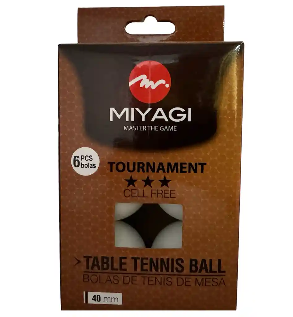 Bolas Para Ping Pong Miyagi 3 Estrellas Tt-9903 X6 Unidades/ Blancas