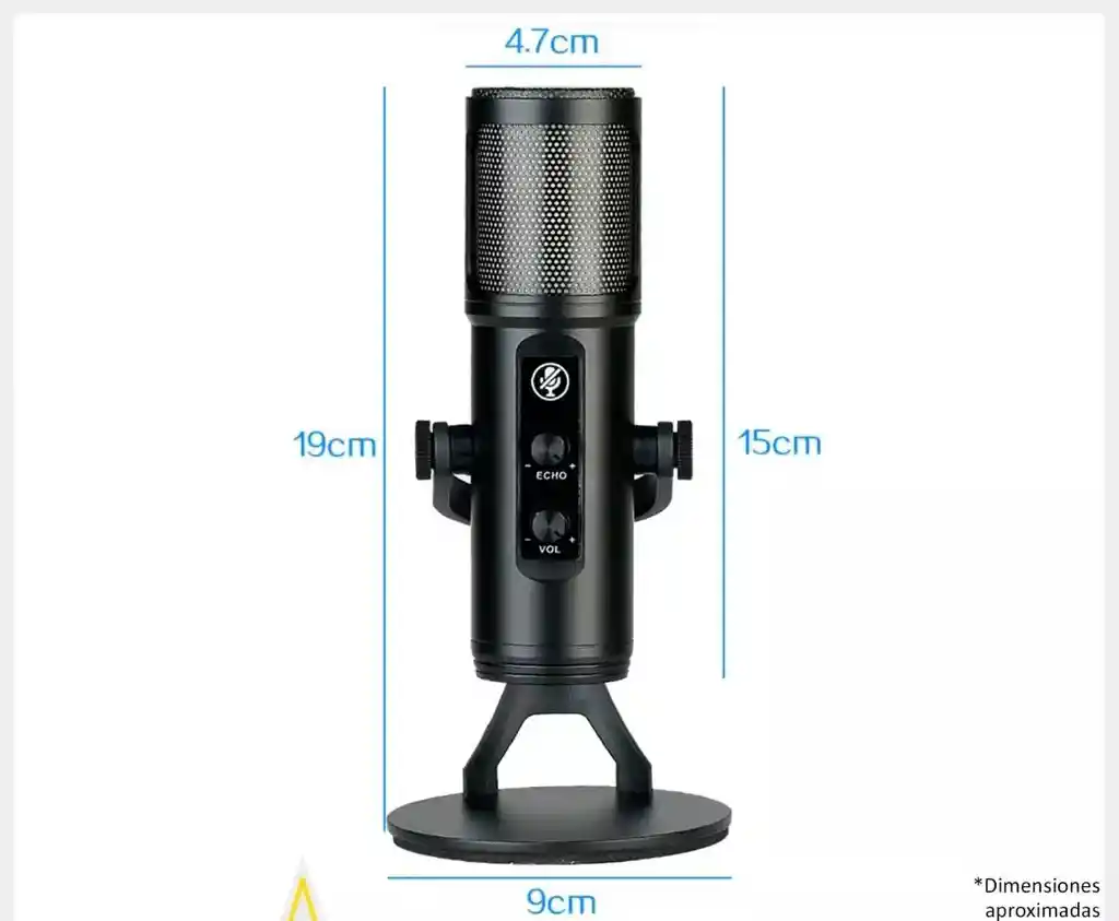 Micrófono Profesional Condensador Omnidireccional Usb Luz Zx - 776