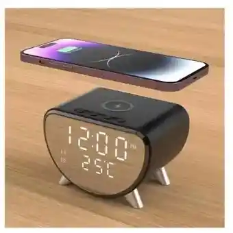 Reloj Despertador Digital Termómetro Cargador Inalambrico