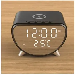 Reloj Despertador Digital Termómetro Cargador Inalambrico