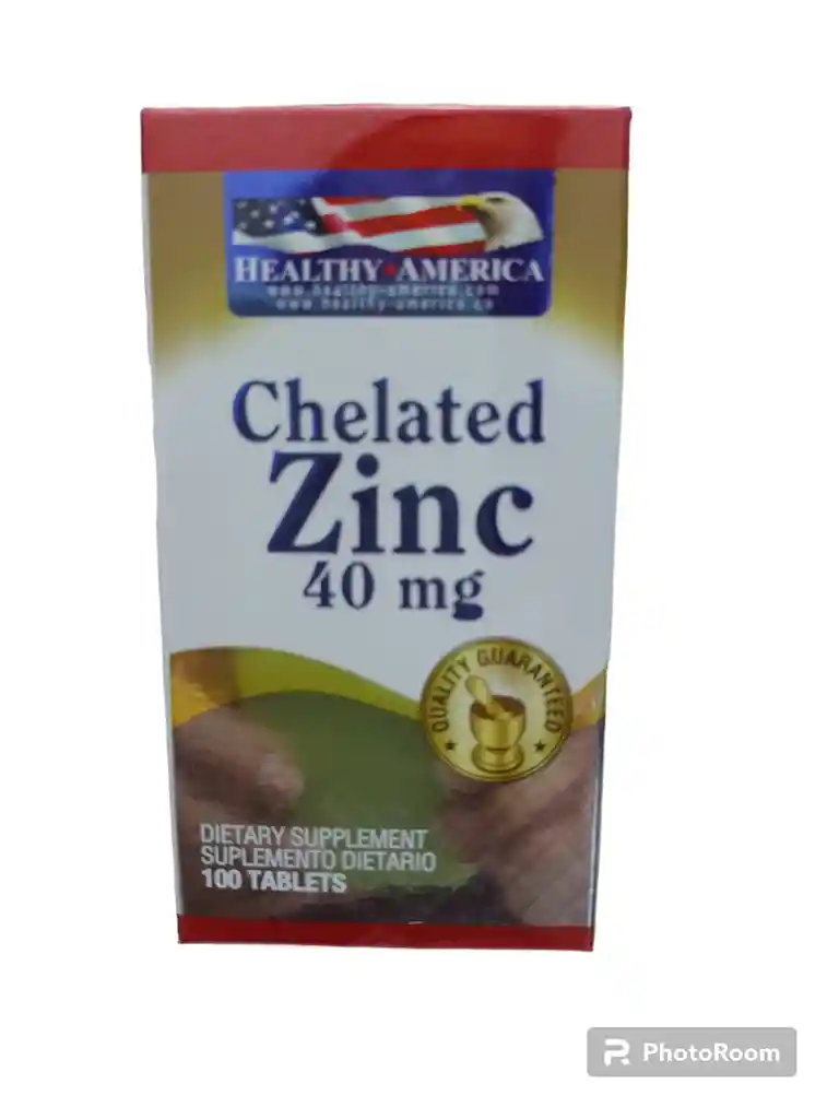 Chelated Zinc X 100 Tabletas Healthy America