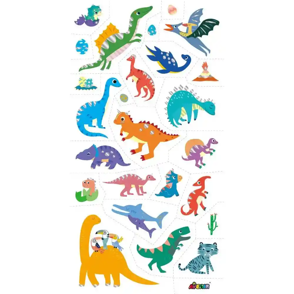 Set De Arte De Stickers Y Tattoos Dinosaurios Niños Niñas
