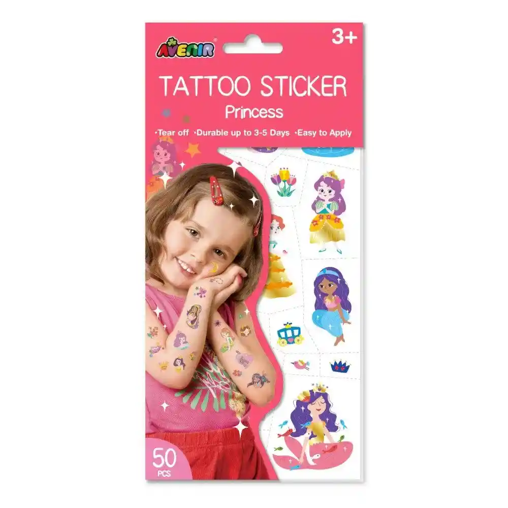 Set De Arte De Stickers Y Tattoos Princesas Niños Niñas