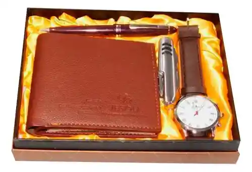 Kit Billetera Navaja Reloj Esfero Estuche Hombre Caballero