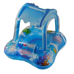 Bote Flotador Techo Inflable Bebé Azul Piscina 70cm