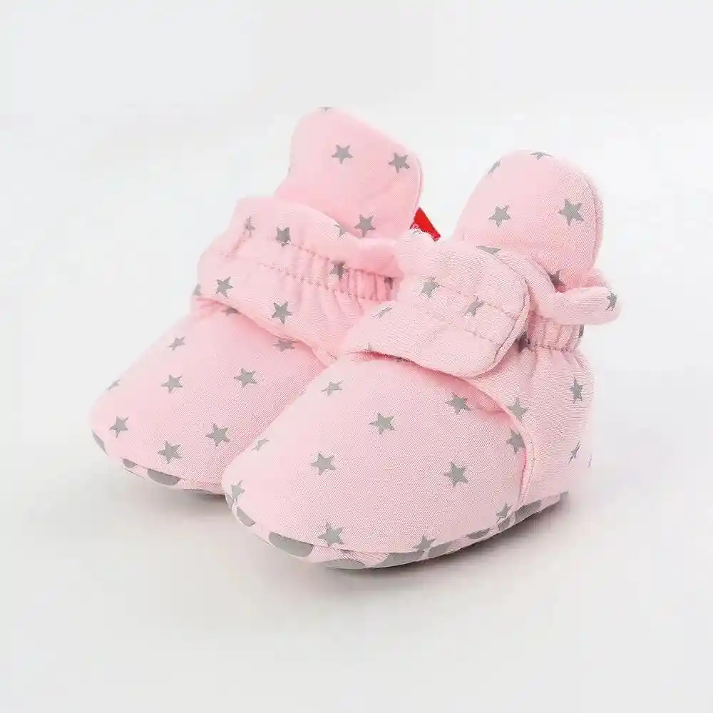 Zapatos Para Bebé Tipo Media Antideslizante Termicos 0-6m Rosa