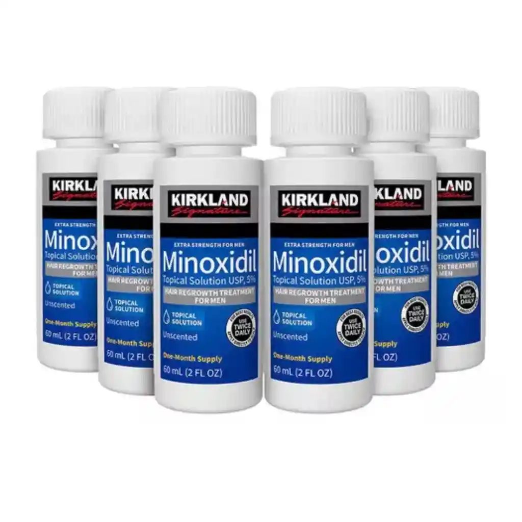 Minoxidil 5% Solución Tópica Tratamiento Regenerador Capilar, Formula Extra Fuerte Para Hombres. Tratamiento Para 6 Meses.