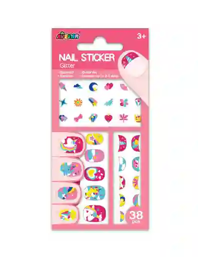 Set De Arte Y Manualidades Stickers Para Uñas Unicornio Niña