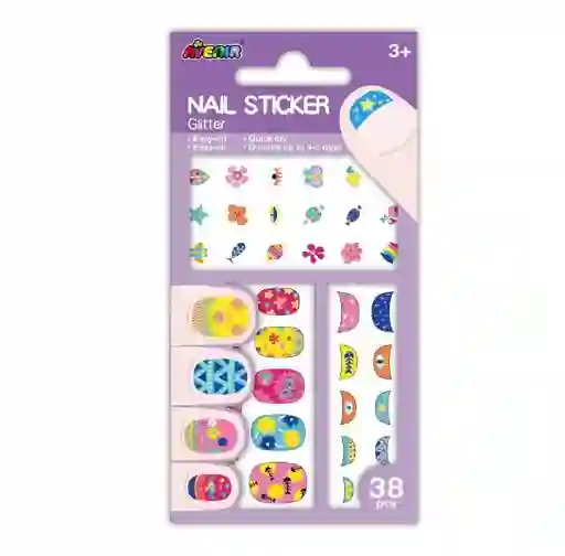 Set De Arte Y Manualidades Stickers Para Uñas Flores Niña