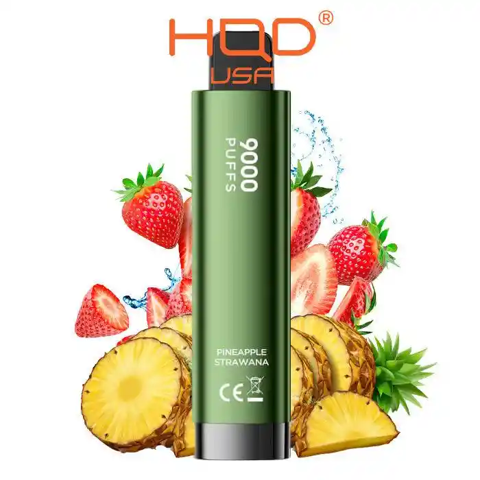 Hqd Vapeador Cuvie Plus Pineapple Strawana 9000 Puffs Recargable Dual Mesh Coil