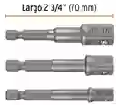 Juego Copa Taladro 3 Adaptadores 1/4,3/8, 1/2 Lg 3 Truper 10752