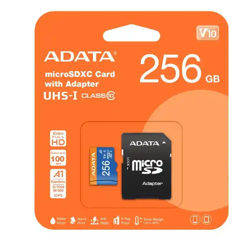 Memoria Micro Sd 256gb 100mb/s Adata Clase 10