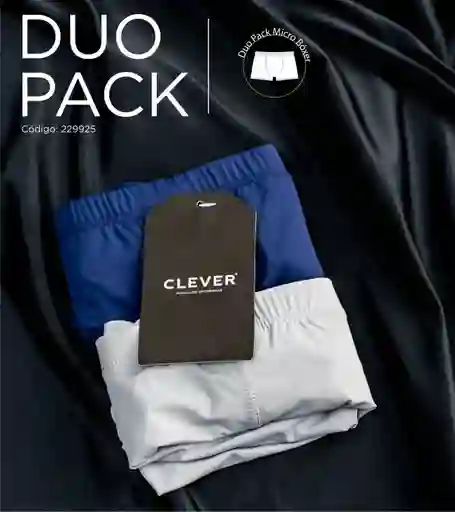 Dúo Pack Talla S Micro Bóxer Azul Y Gris Clever