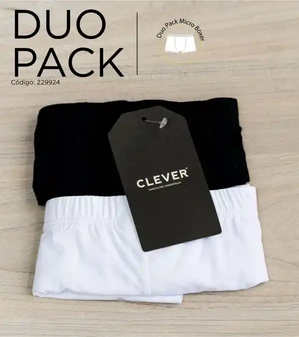 Dúo Pack Talla S Micro Bóxer Blanco Y Negro Clever