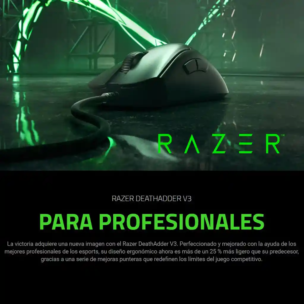 Razer Deathadder V3 Mouse Gamer Profesional 59g 30.000dpi