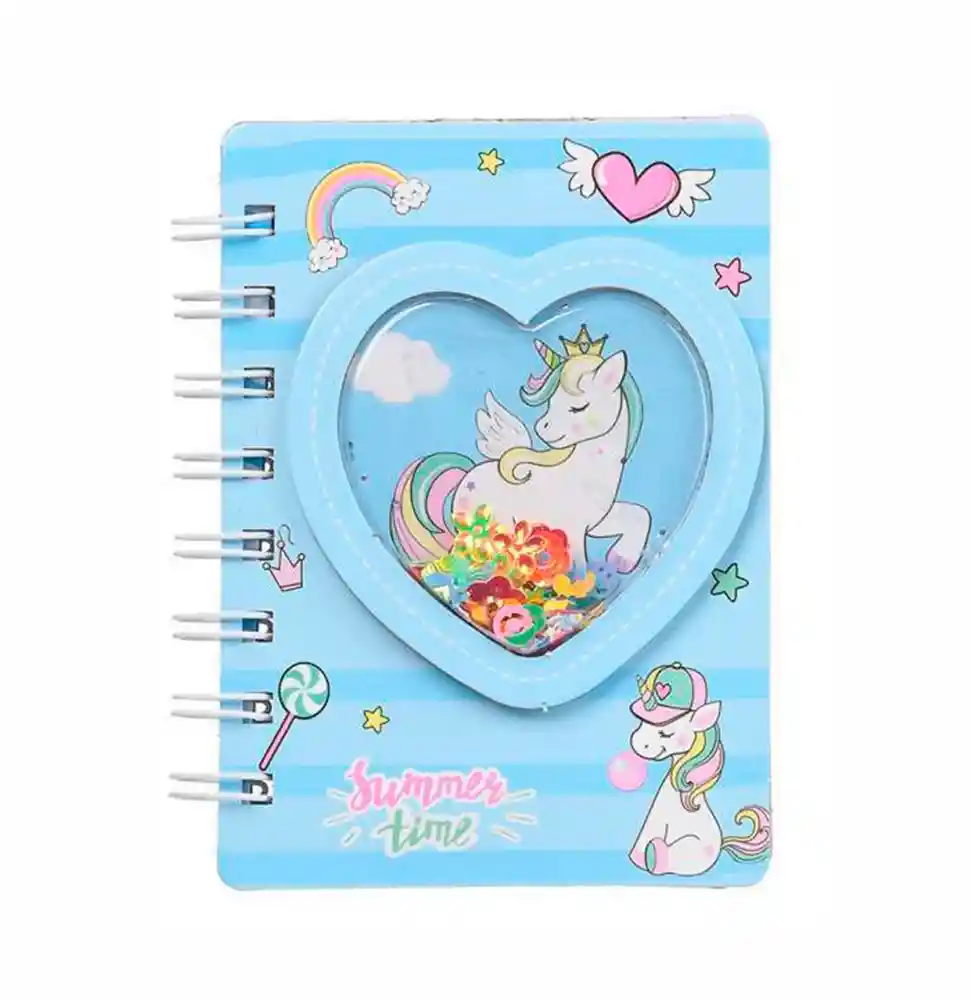 Agenda Libreta Diario Unicornio Pony 3d Corazones Estrellas